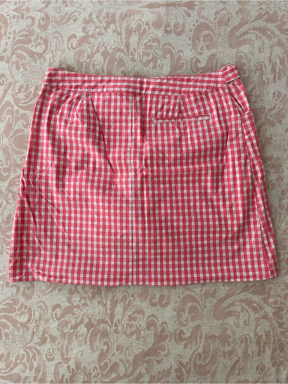 Izod Pink and White Gingham A-Line Skirt - Picture 2 of 4